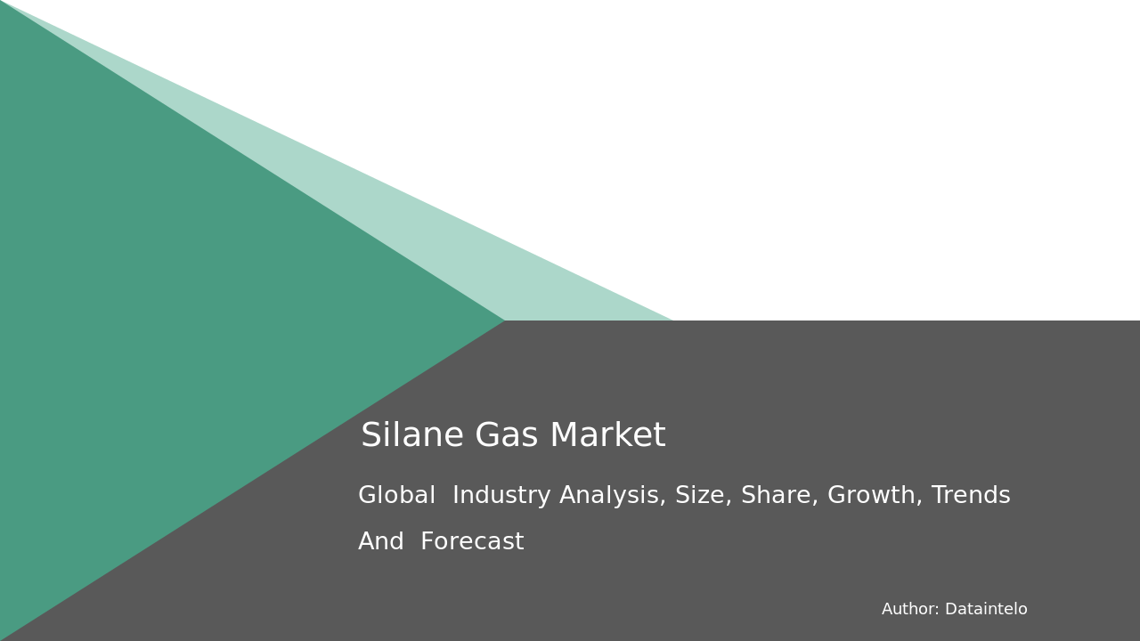 Silane Gas Market Research Report 2032